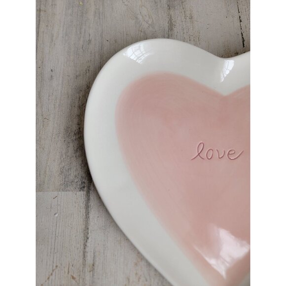 Pottery Barn large Valentine love heart plate watercolor‎ love - Picture 2 of 6